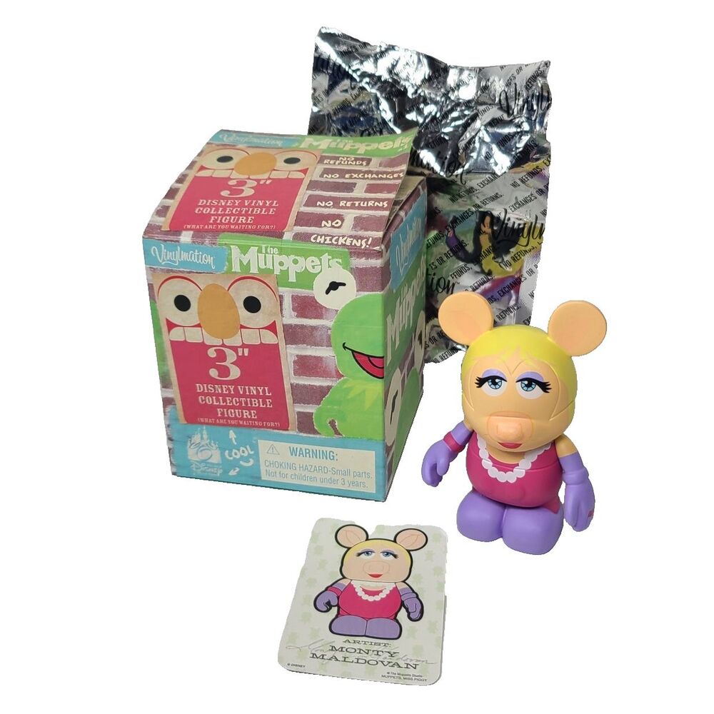 MISS PIGGY MUPPETS SERIES 1 DISNEY VINYLMATION 3" FIGURE ORIGINAL BOX & CARD
